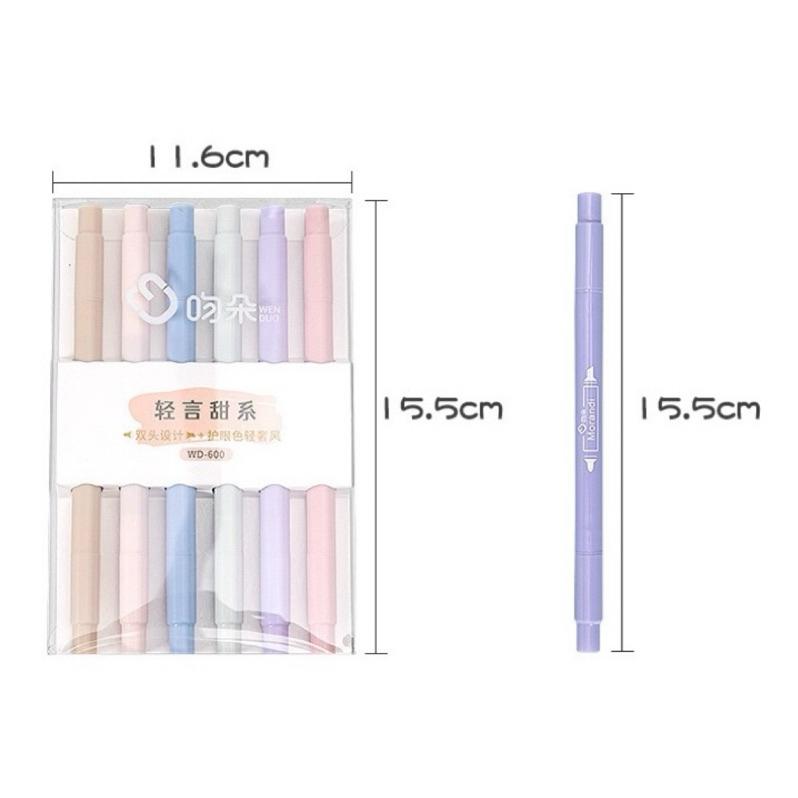 【台灣現貨🎁J&E比選物店】 雙頭 螢光筆 6入一組 輕奢風 超軟頭 護眼色 記號筆 筆 文具-細節圖8