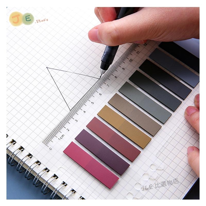 【台灣現貨🎁J&E比選物店】 索引標籤 莫蘭迪 可撕 防水 貼紙 螢光標記 索引貼 手帳-細節圖4