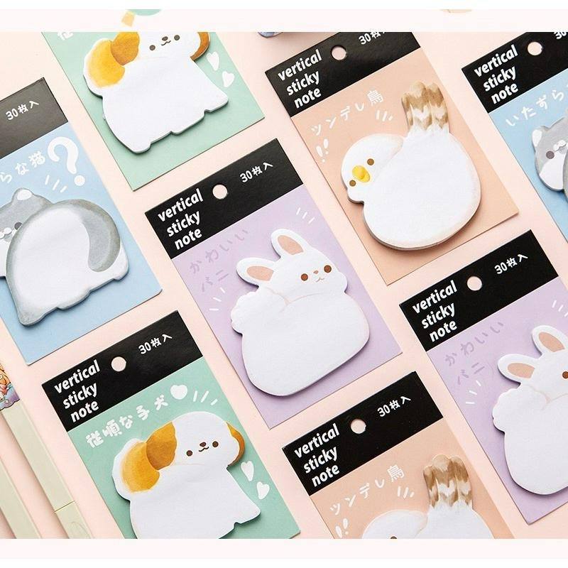 【台灣現貨🎁J&E比選物店】 動物屁屁 卡通 便條紙 便利貼 異型便利貼 加厚 高顏值 N次貼-細節圖4
