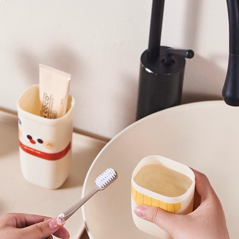 【台灣現貨🎁J&E比選物店】 小奶咖 攜帶式 牙刷收納 旅行盥洗盒 旅行牙刷收納 牙刷杯 漱口杯-細節圖6