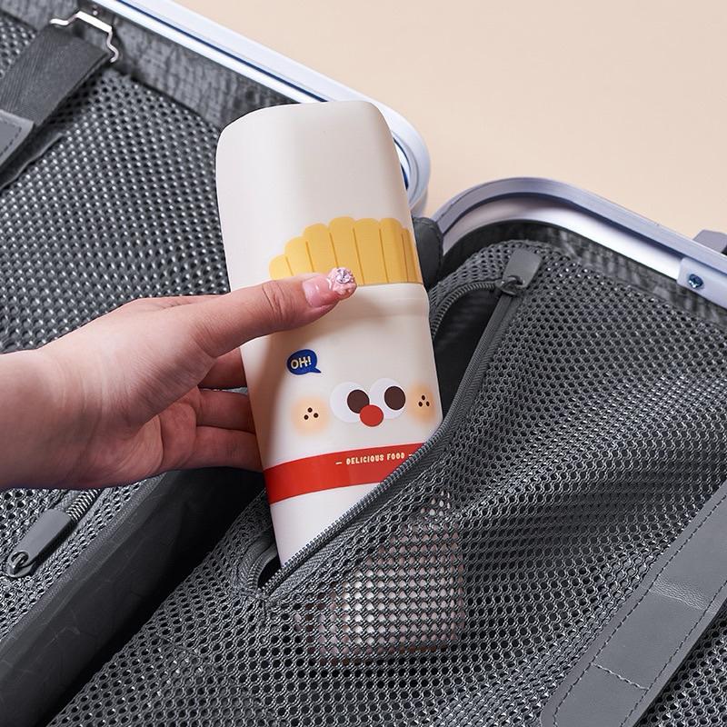 【台灣現貨🎁J&E比選物店】 小奶咖 攜帶式 牙刷收納 旅行盥洗盒 旅行牙刷收納 牙刷杯 漱口杯-細節圖8