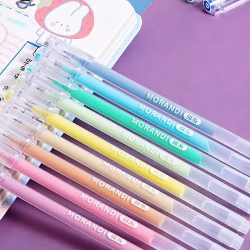 【台灣現貨🎁J&E比選物店】可疊色 9入 手帳筆 套裝 繪畫 筆記 中性筆 螢光筆 大容量 鮮豔 筆 文具-細節圖3