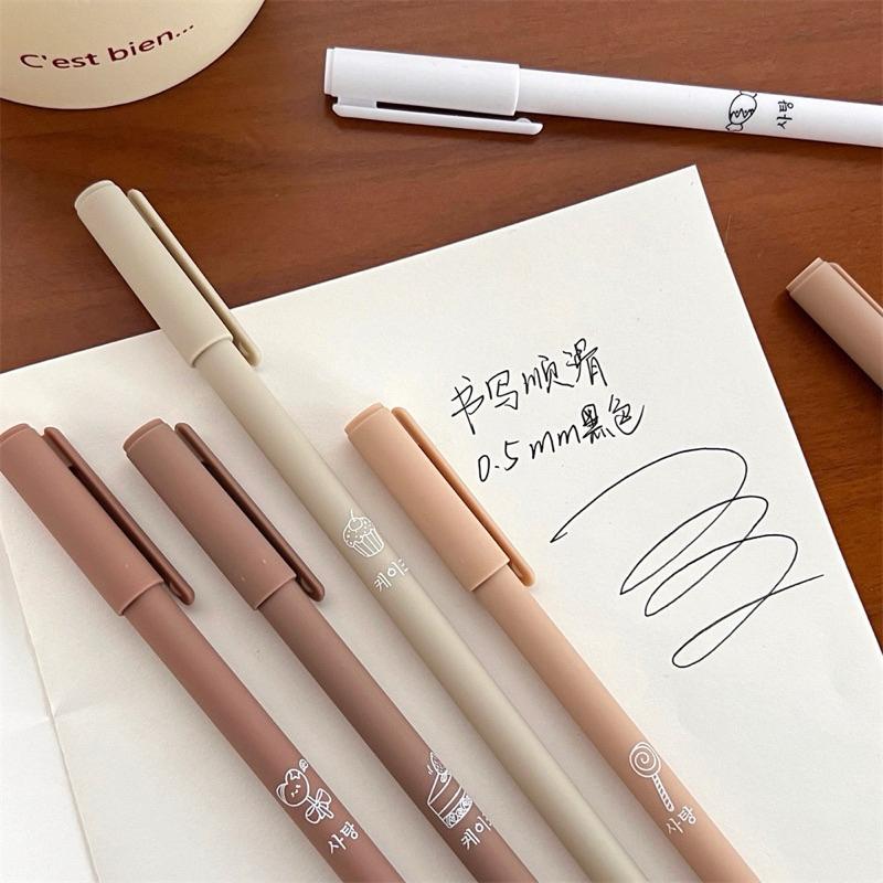 【台灣現貨🎁J&E比選物店】 莫蘭迪色系 0.5mm 黑色原子筆 6入 盒裝 黑筆 中性筆 原子筆 筆 文具-細節圖3