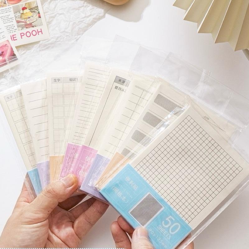 【台灣現貨🎁J&E比選物店】整張黏貼 便條紙 便利貼 一本50張 橫線 備忘錄 可撕-細節圖2