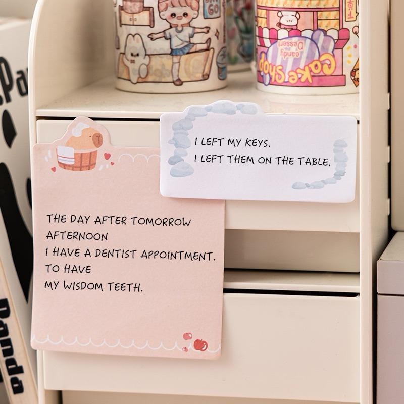 【台灣現貨🎁J&E比選物店】 三層 便利貼 三層組合便利貼 卡皮巴拉 熊貓 便條紙 便籤 備忘錄 文具-細節圖7