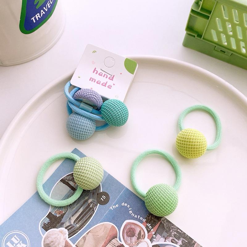 【台灣現貨🎁J&E比選物店】 糖果髮圈 一組3入 漸層色系 百搭 糖果色布 藝髮圈 可愛 兒童髮飾 髮飾 髮圈-細節圖4