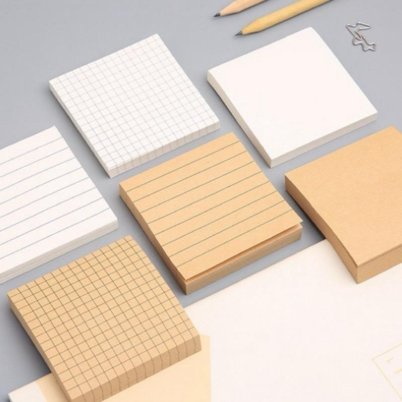 【台灣現貨🎁J&E比選物店】 牛皮色 便條紙 橫線 網格 空白 框線 便利貼 N次貼 簡單 簡約-細節圖5