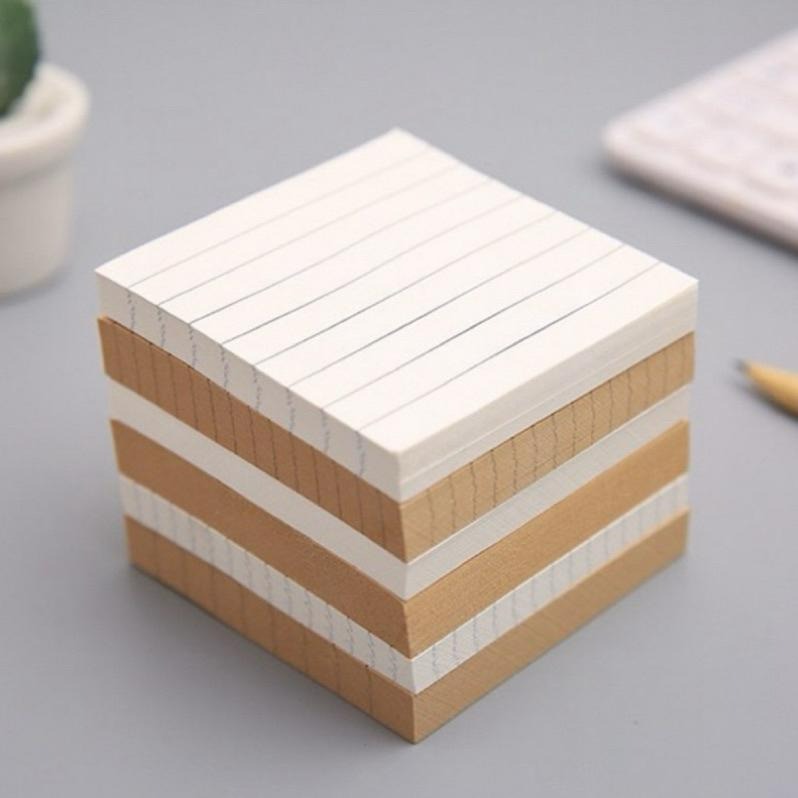 【台灣現貨🎁J&E比選物店】 牛皮色 便條紙 橫線 網格 空白 框線 便利貼 N次貼 簡單 簡約-細節圖7