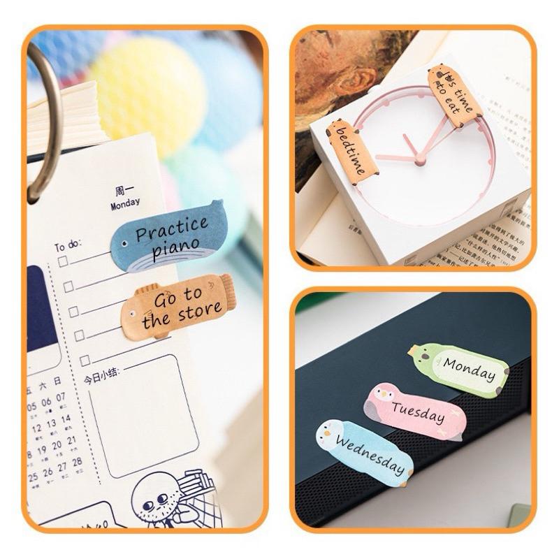 【台灣現貨🎁J&E比選物店】 動物樂園 索引貼 便利貼 便條紙 便籤 文具 重點紙 備忘錄 卡皮巴拉-細節圖3