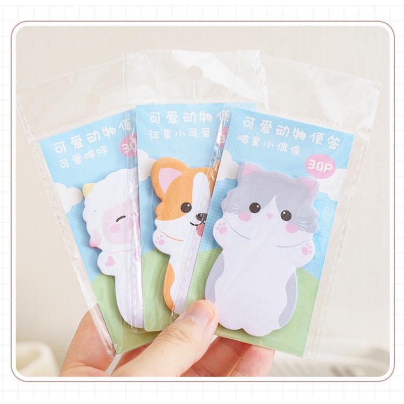 【台灣現貨🎁J&E比選物店】可愛 卡通 便條紙 便利貼 異型便利貼 N次貼 企鵝 小羊 小狗 小貓 小熊 小兔-細節圖7