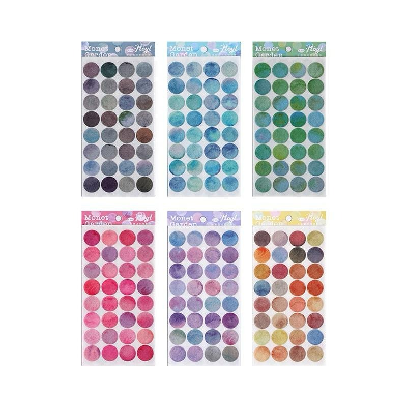 【台灣現貨🎁J&E比選物店】 莫蘭迪 圓點 彩色貼紙 標籤貼 封口貼 圓形 日記 手帳貼 裝飾貼紙 裝飾貼-細節圖5