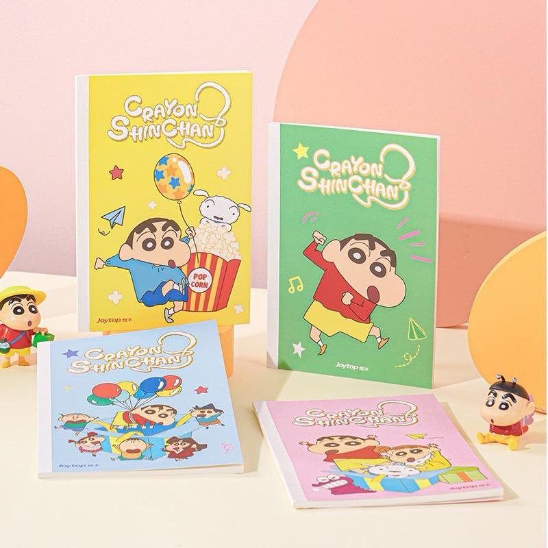 【台灣現貨🎁J&E比選物店】正版 蠟筆小新 A5 筆記本 快樂小新 無線膠裝 內頁橫線 記事本-細節圖2