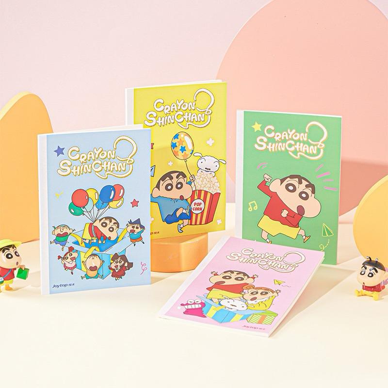 【台灣現貨🎁J&E比選物店】正版 蠟筆小新 A5 筆記本 快樂小新 無線膠裝 內頁橫線 記事本-細節圖8