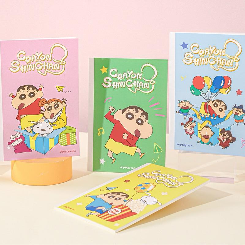 【台灣現貨🎁J&E比選物店】正版 蠟筆小新 A5 筆記本 快樂小新 無線膠裝 內頁橫線 記事本-細節圖9