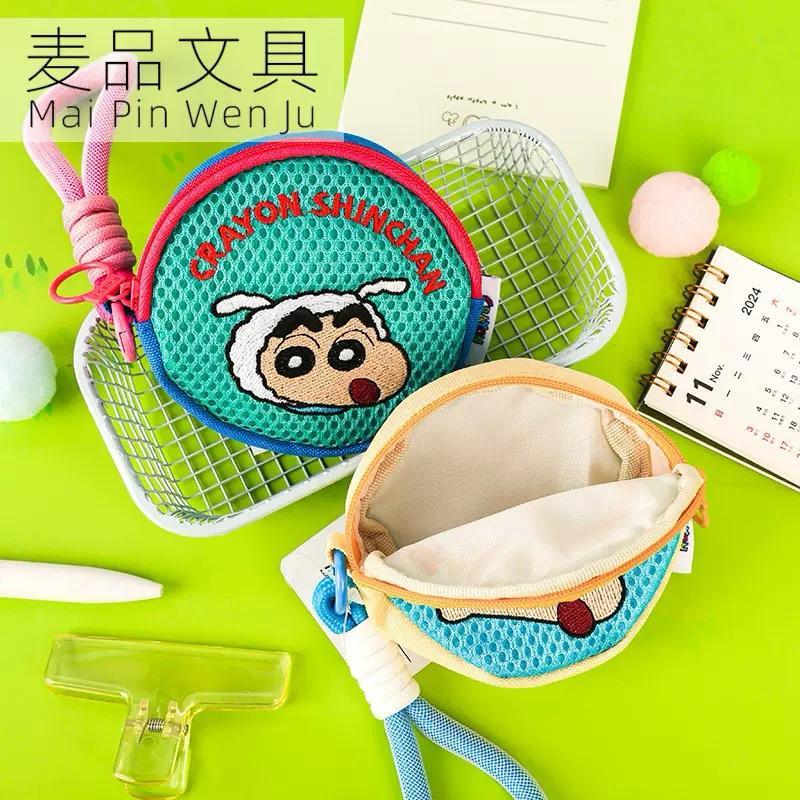 【台灣現貨🎁J&E比選物店】正版 蠟筆小新 零錢包 牛津布 圓形零錢包 蠟筆小新零錢包 收納包 收納 小包包 隨身包-細節圖4