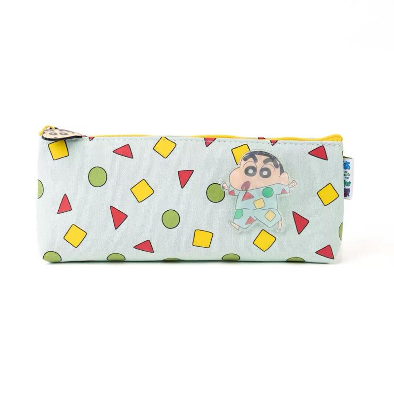 【台灣現貨🎁J&E比選物店】正版 蠟筆小新 三角 帆布 筆袋 大容量 帆布筆袋 鉛筆盒 文具 文具收納 蠟筆小新鉛筆盒-細節圖2
