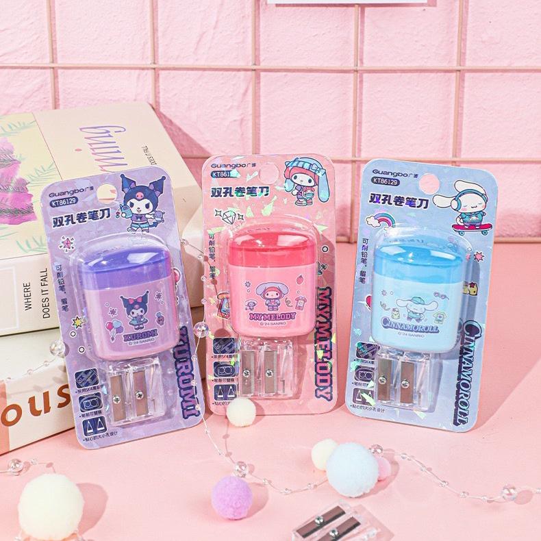 【台灣現貨🎁J&E比選物店】正版 三麗鷗 雙孔削鉛筆器 可替換刀片 雙孔削筆器 雙孔 削鉛筆機 文具 庫洛米-細節圖9