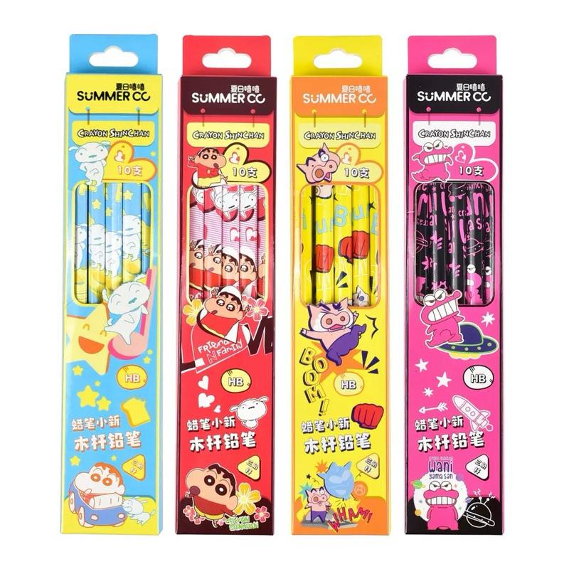 【台灣現貨🎁J&E比選物店】正版 蠟筆小新 HB 三角鉛筆 10入1盒 鉛筆 文具 筆 筆類 文具用品-細節圖2