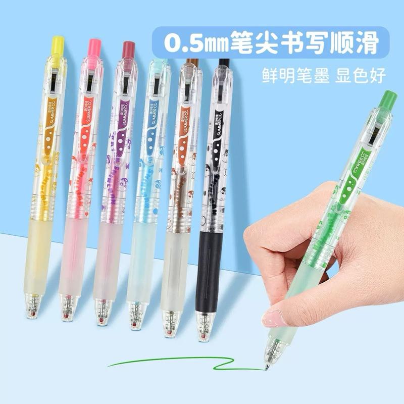 【台灣現貨🎁J&E比選物店】正版 蠟筆小新 彩色中性筆 0.5mm 原子筆 彩色原子筆 中性筆 按動筆 手帳 文具 筆-細節圖3