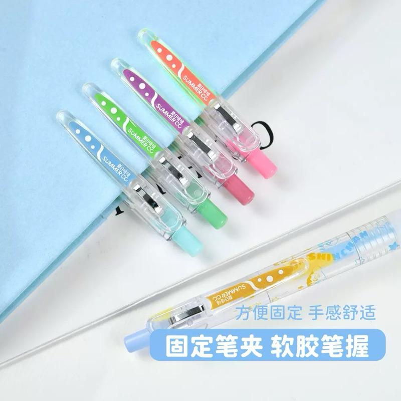 【台灣現貨🎁J&E比選物店】正版 蠟筆小新 彩色中性筆 0.5mm 原子筆 彩色原子筆 中性筆 按動筆 手帳 文具 筆-細節圖4