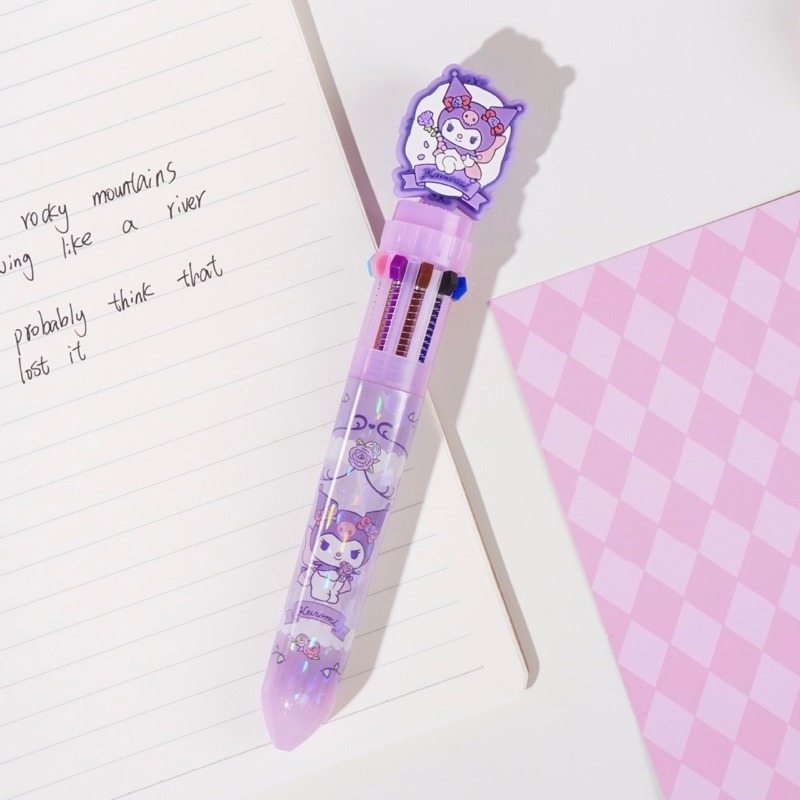 【台灣現貨🎁J&E比選物店】正版 三麗鷗 十色 10色 原子筆 圓珠筆 手帳 塗鴉 文具 筆 庫洛米 酷洛米 十色筆-規格圖3