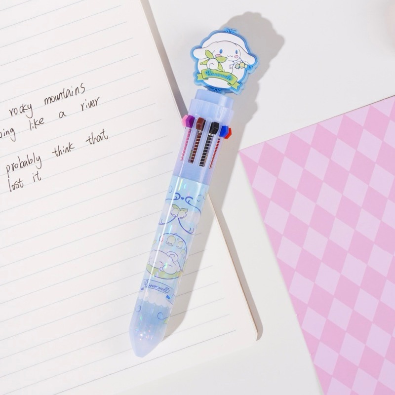 【台灣現貨🎁J&E比選物店】正版 三麗鷗 十色 10色 原子筆 圓珠筆 手帳 塗鴉 文具 筆 庫洛米 酷洛米 十色筆-規格圖3