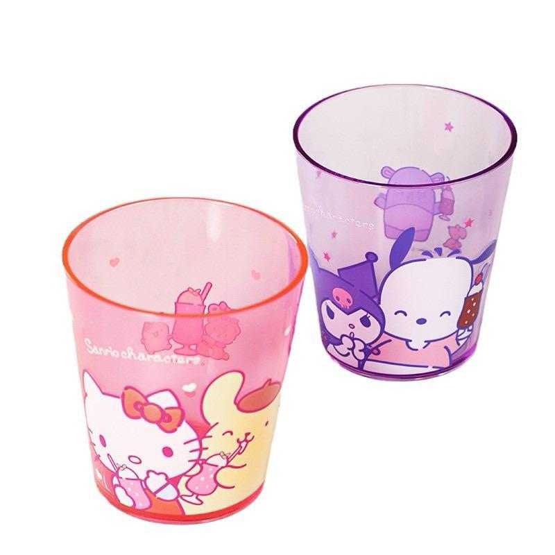 【台灣現貨🎁J&E比選物店】正版 日本 三麗鷗 260mL 兒童 漱口杯 飲料杯 防摔杯 防摔漱口杯 透明塑膠杯-細節圖2