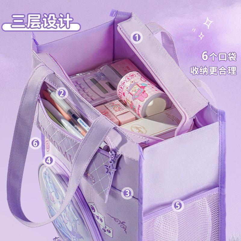 【台灣現貨🎁J&E比選物店】正版 三麗鷗 直立式 補習袋 大容量 帆布袋 文件袋 手提書包 手提袋 包包 提袋 手拎書包-細節圖2