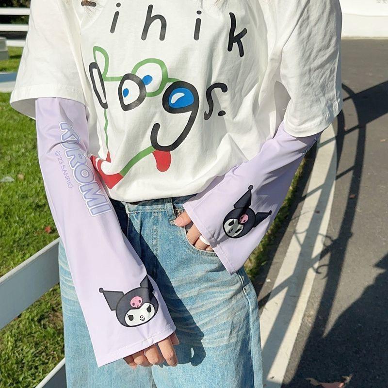 【台灣現貨🎁J&E比選物店】正版 三麗鷗 兒童冰絲袖套 防曬袖套 涼感袖套 冰絲袖套 袖套 戶外防曬 防紫外線-細節圖6