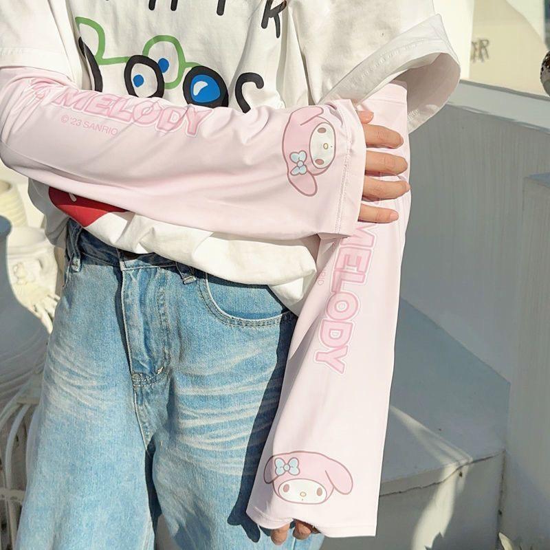 【台灣現貨🎁J&E比選物店】正版 三麗鷗 兒童冰絲袖套 防曬袖套 涼感袖套 冰絲袖套 袖套 戶外防曬 防紫外線-細節圖7