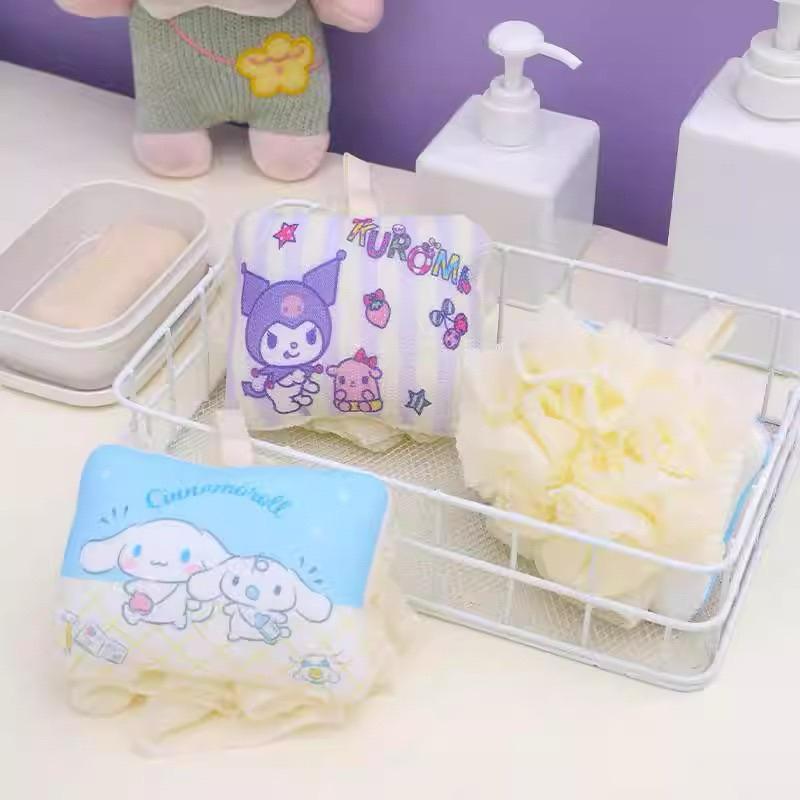 【台灣現貨🎁J&E比選物店】正版 三麗鷗 浴球 沐浴球 沐浴刷 沐浴手套 洗澡球 搓澡球 搓澡 澡球 庫洛米 大耳狗-細節圖2