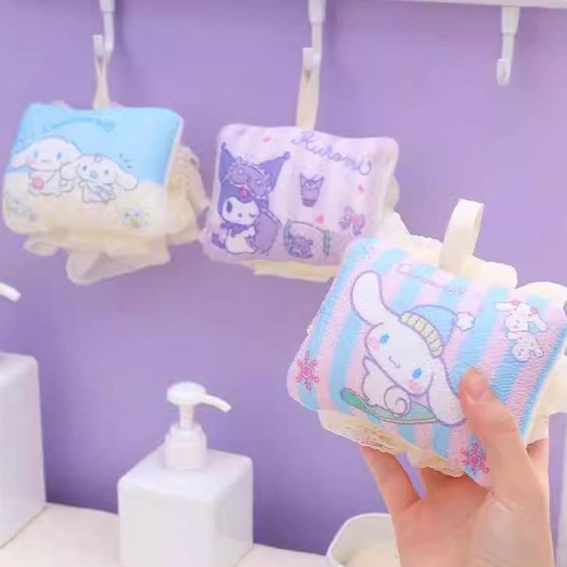 【台灣現貨🎁J&E比選物店】正版 三麗鷗 浴球 沐浴球 沐浴刷 沐浴手套 洗澡球 搓澡球 搓澡 澡球 庫洛米 大耳狗-細節圖3