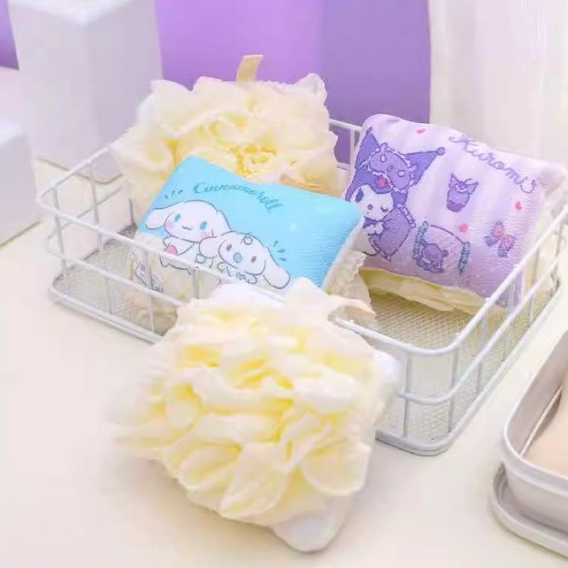 【台灣現貨🎁J&E比選物店】正版 三麗鷗 浴球 沐浴球 沐浴刷 沐浴手套 洗澡球 搓澡球 搓澡 澡球 庫洛米 大耳狗-細節圖4