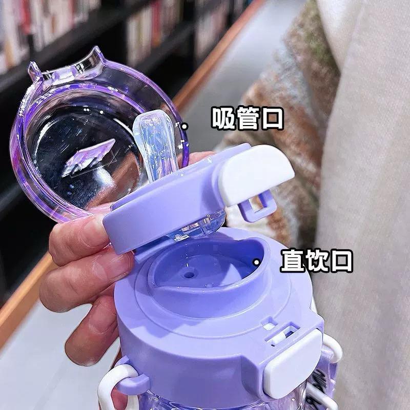 【台灣現貨🎁J&E比選物店】正版 三麗鷗 580mL 背帶款 Tritan 雙飲式水壺 直飲 吸管 雙飲 水杯 水壺-細節圖3