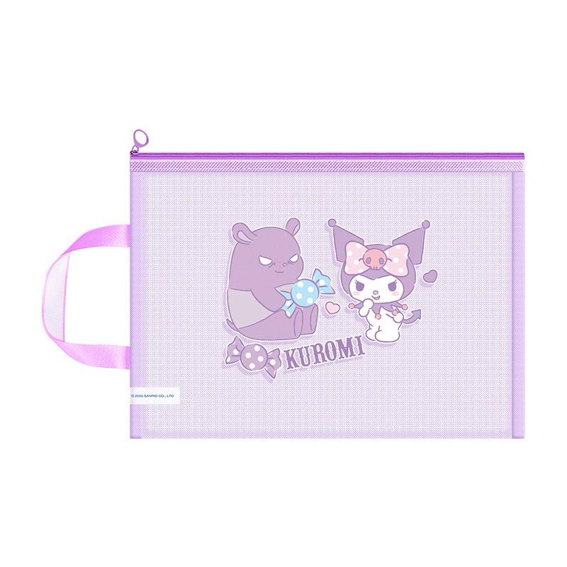 【台灣現貨🎁J&E比選物店】正版 三麗鷗 A4 加厚 雙層 單層 網紗 文件袋 拉鏈袋 資料袋 收納袋 補習袋 手提袋-細節圖6