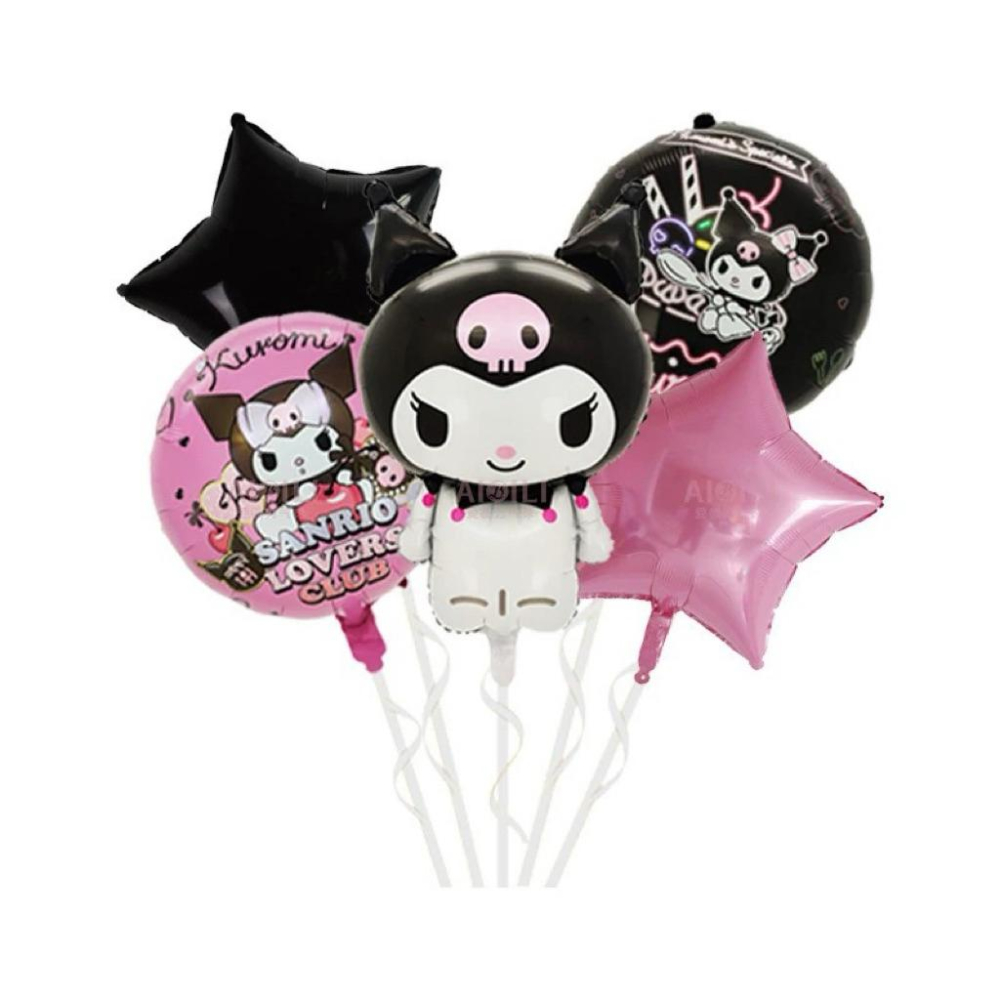 【台灣現貨🎁J&E比選物店】正版 三麗鷗 氣球套裝 氣球五件套 造型氣球 氣球 慶生氣球 派對氣球 慶生 派對 週歲氣球-細節圖2