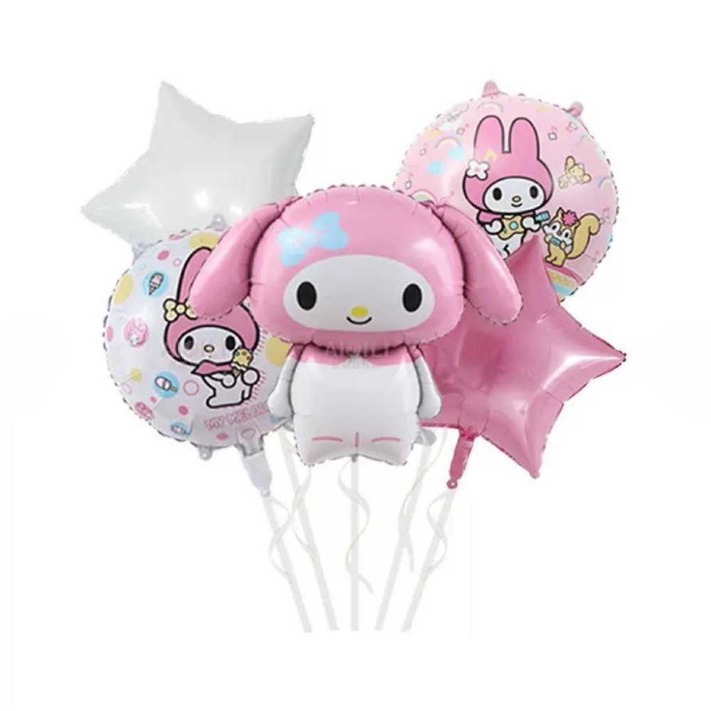 【台灣現貨🎁J&E比選物店】正版 三麗鷗 氣球套裝 氣球五件套 造型氣球 氣球 慶生氣球 派對氣球 慶生 派對 週歲氣球-細節圖4