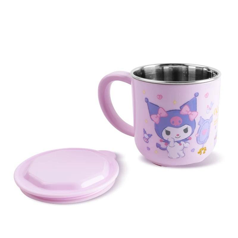 【台灣現貨🎁J&E比選物店】正版 三麗鷗 304 不銹鋼 260mL 兒童水杯 水杯 不銹鋼杯 杯蓋 喝水杯 雙層水杯-細節圖2