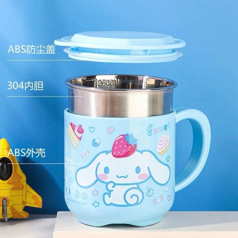 【台灣現貨🎁J&E比選物店】正版 三麗鷗 304 不銹鋼 260mL 兒童水杯 水杯 不銹鋼杯 杯蓋 喝水杯 雙層水杯-細節圖6