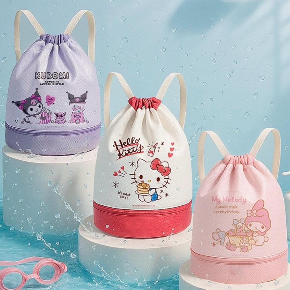 【台灣現貨🎁J&E比選物店】正版 三麗鷗 游泳包 玩水包 防水包 雙肩背包 背包 防水專用包 防水包袋 防水套 防水-細節圖9