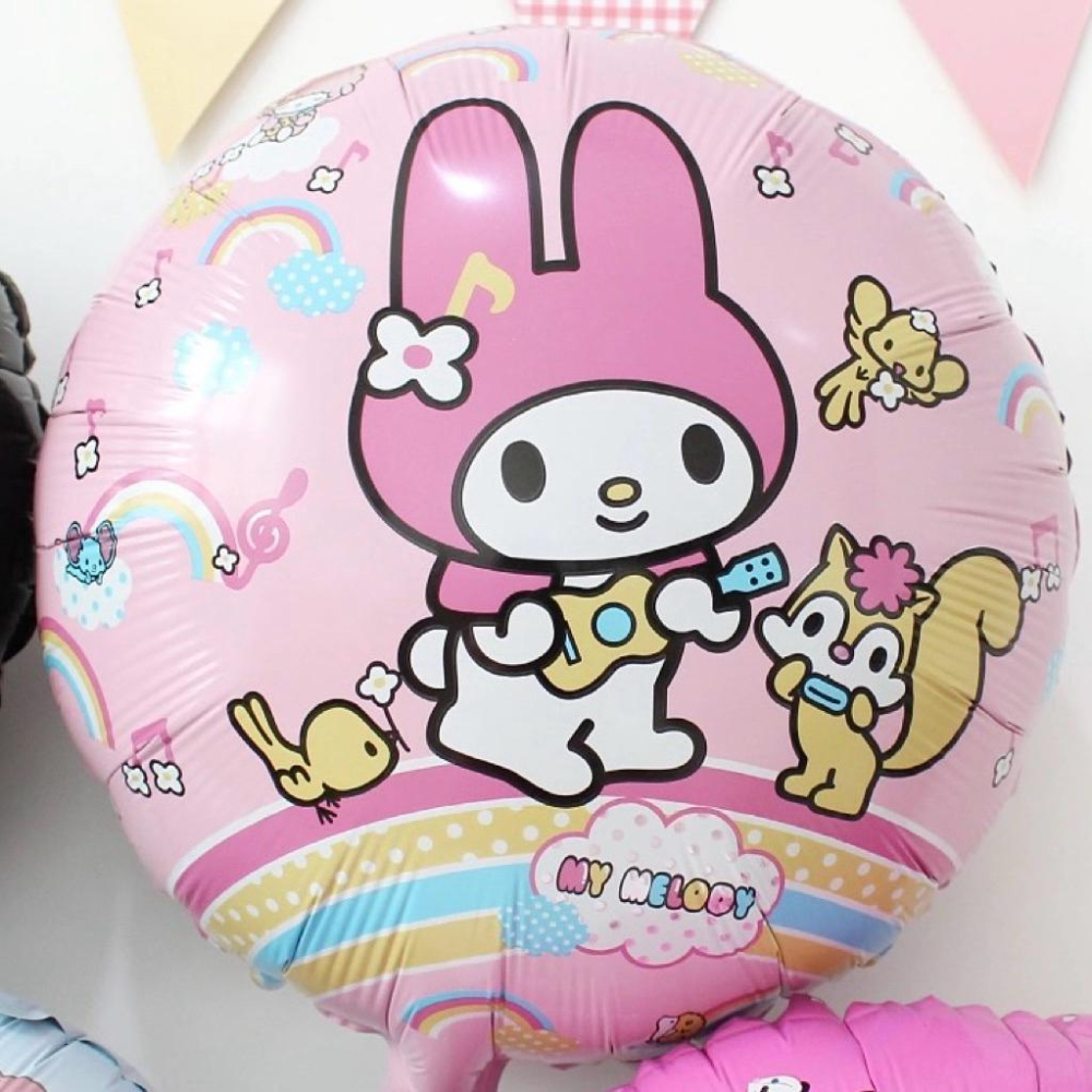【台灣現貨🎁J&E比選物店】正版 三麗鷗 圓形氣球 氣球 慶生氣球 派對氣球 慶生 派對 週歲 週歲氣球 庫洛米 大耳狗-細節圖4