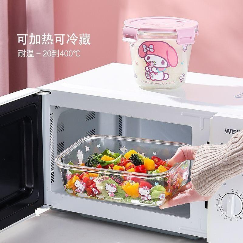 【台灣現貨🎁J&E比選物店】正版 三麗鷗 便當袋 便當盒 保鮮盒 保溫袋 便當 保溫 餐袋 玻璃便當盒 玻璃-細節圖5