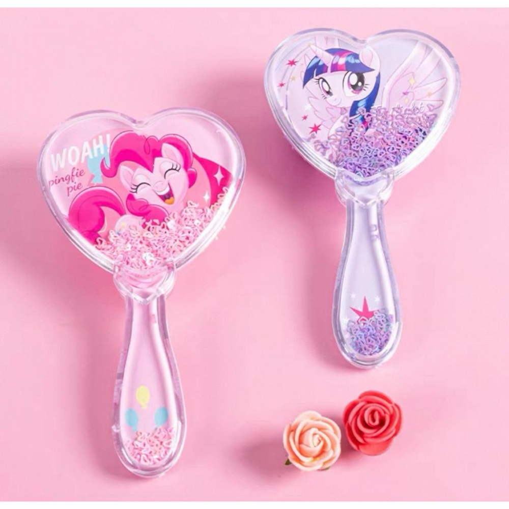 【台灣現貨🎁J&E比選物店】正版 小馬寶莉 梳子 鏡子 兒童氣墊梳 紫悅 柔柔 兒童梳子 可愛 美髮梳  彩虹小馬-細節圖4