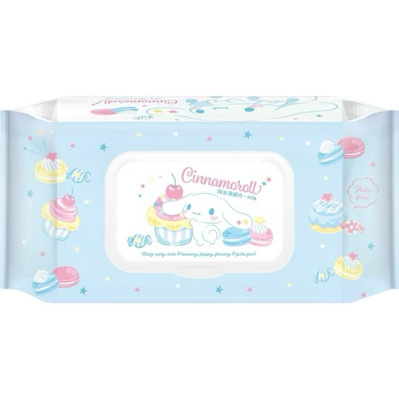 【台灣現貨🎁J&E比選物店】正版 三麗鷗 80抽 帶蓋 純水濕紙巾 <上限10包> 酷洛米 大耳狗 庫洛米-細節圖5