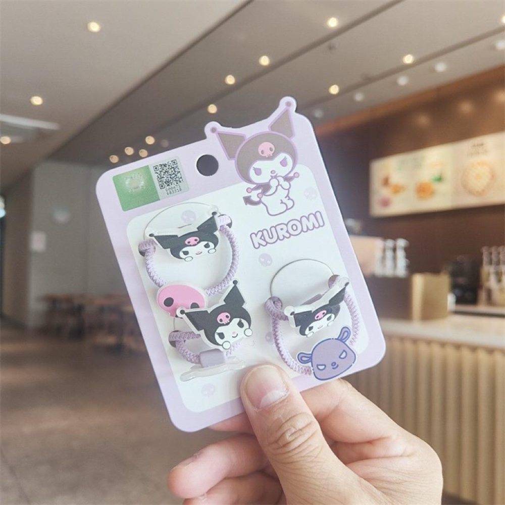 【台灣現貨🎁J&E比選物店】正版 三麗鷗 髮圈 庫洛米 壓克力 髮繩 女孩 女童 頭繩 女童髮飾 髮圈-細節圖3
