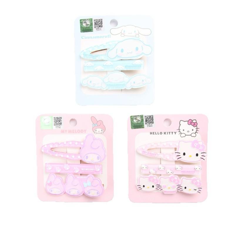 【台灣現貨🎁J&E比選物店】正版 三麗鷗 髮夾 可愛 一組3入 酷洛米 大耳狗 美樂蒂 漢頓 帕恰狗 瀏海夾 造型髮夾-細節圖2
