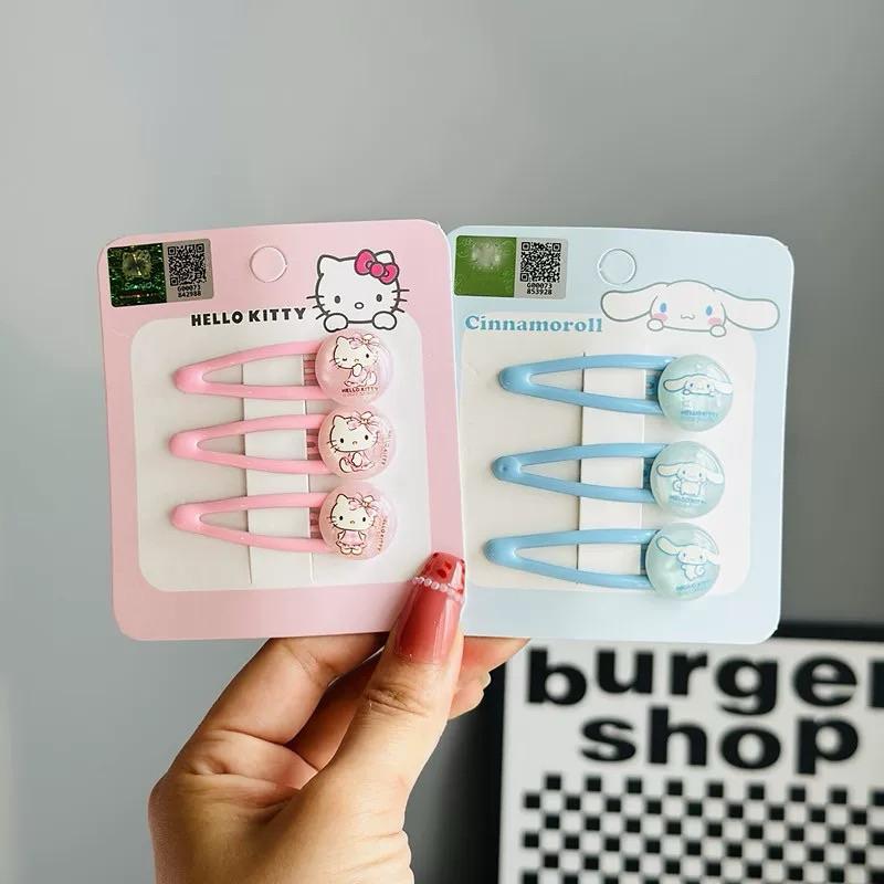 【台灣現貨🎁J&E比選物店】 正版 三麗鷗 髮夾 圓珠 bb夾 女童 糖果色 掰掰夾 圓珠髮夾 一卡3入-細節圖5