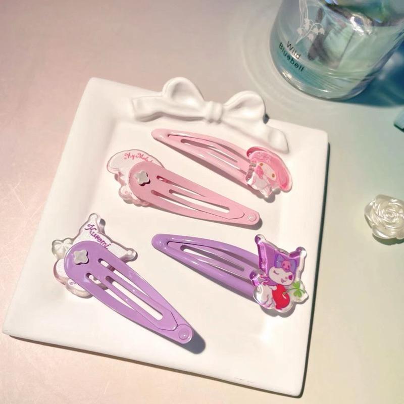 【台灣現貨🎁J&E比選物店】 正版 三麗鷗 兒童 女寶 髮夾 可愛 美樂蒂 酷洛米 瀏海夾BB夾 頭飾-細節圖3