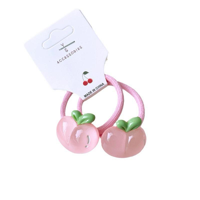 【台灣現貨🎁J&E比選物店】包色款 水果系列 可愛 透明感 女童百搭 糖果色 高彈力髮圈 清新可愛  髮飾 髮圈-細節圖2