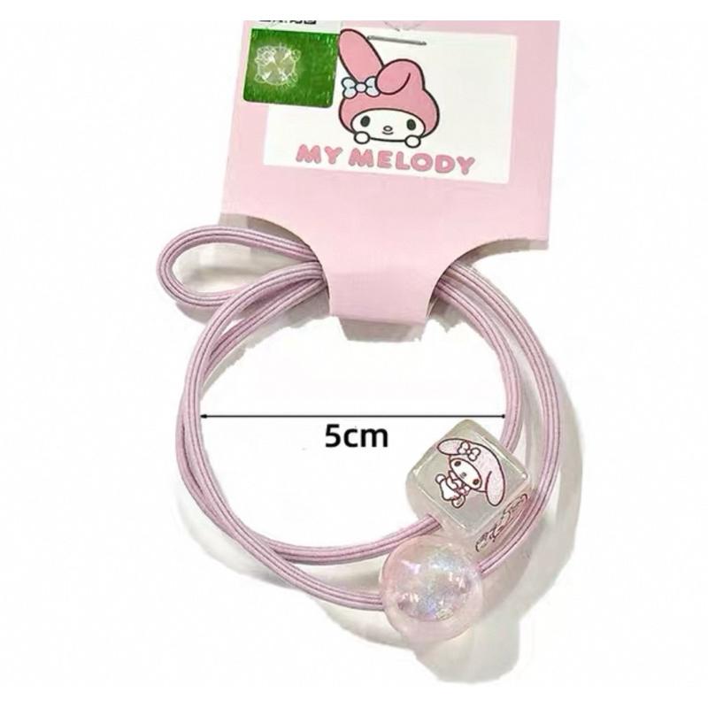 【台灣現貨🎁J&E比選物店】正版 三麗鷗 髮圈 庫洛米 髮繩 小女孩 扎頭髮 頭繩 圓珠 高彈力 女童髮飾 髮圈-細節圖2